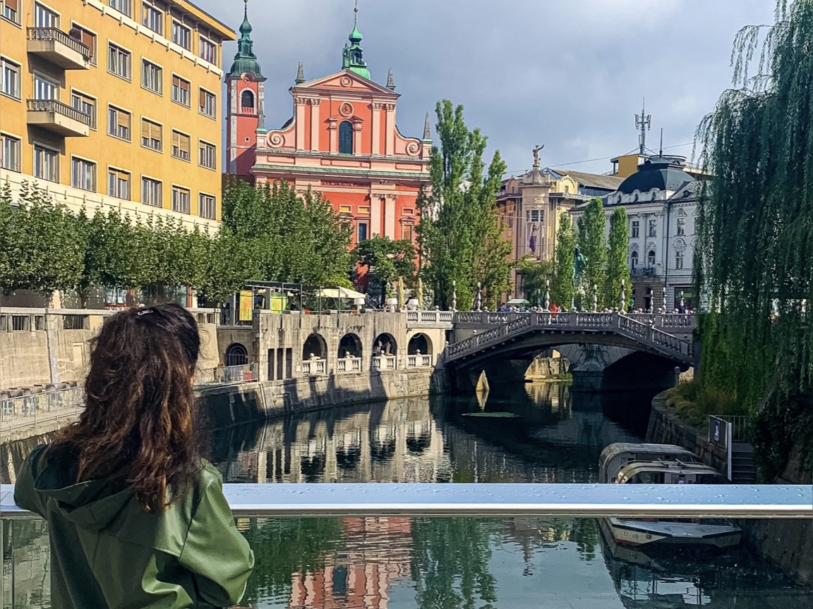 panorama di lubiana dal ponte del fiume