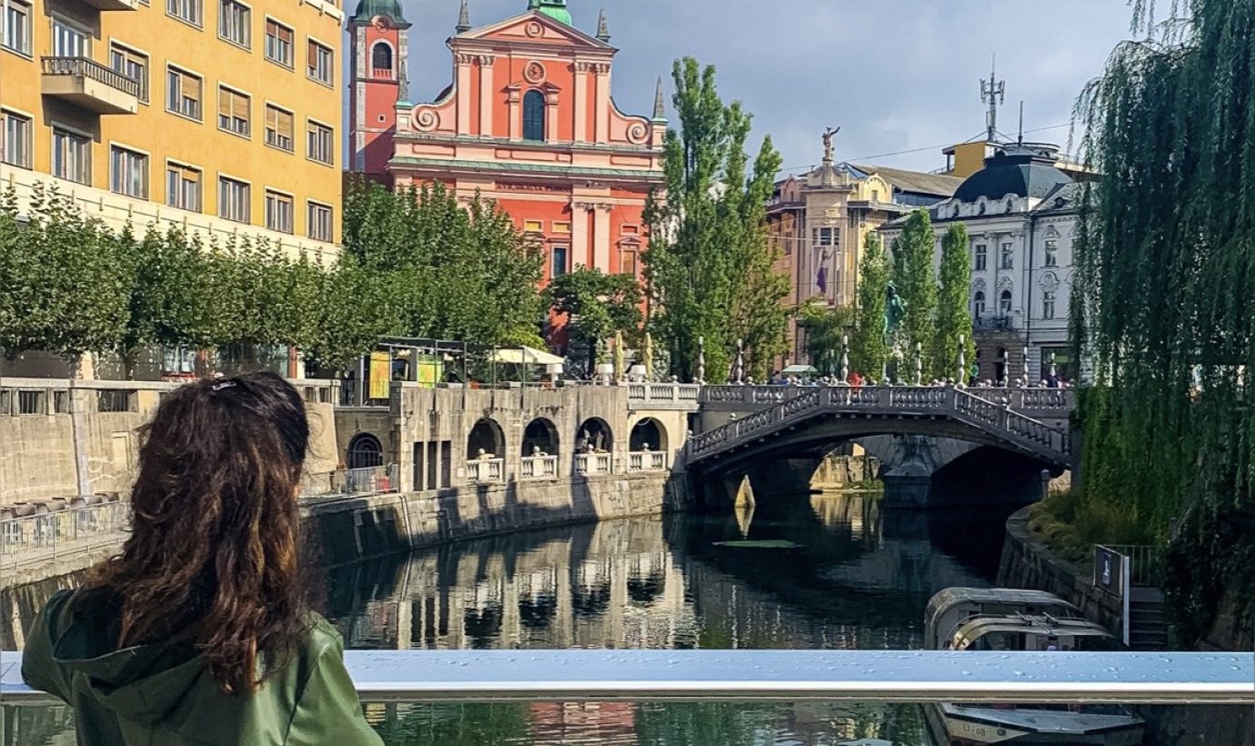 panorama di lubiana dal ponte del fiume